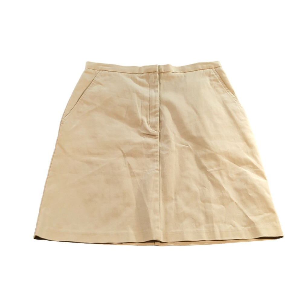 Tommy Hilfiger Golf Midi Skirt Women 10 Khaki Tan‎ Chino Pocket A-Line Corporate